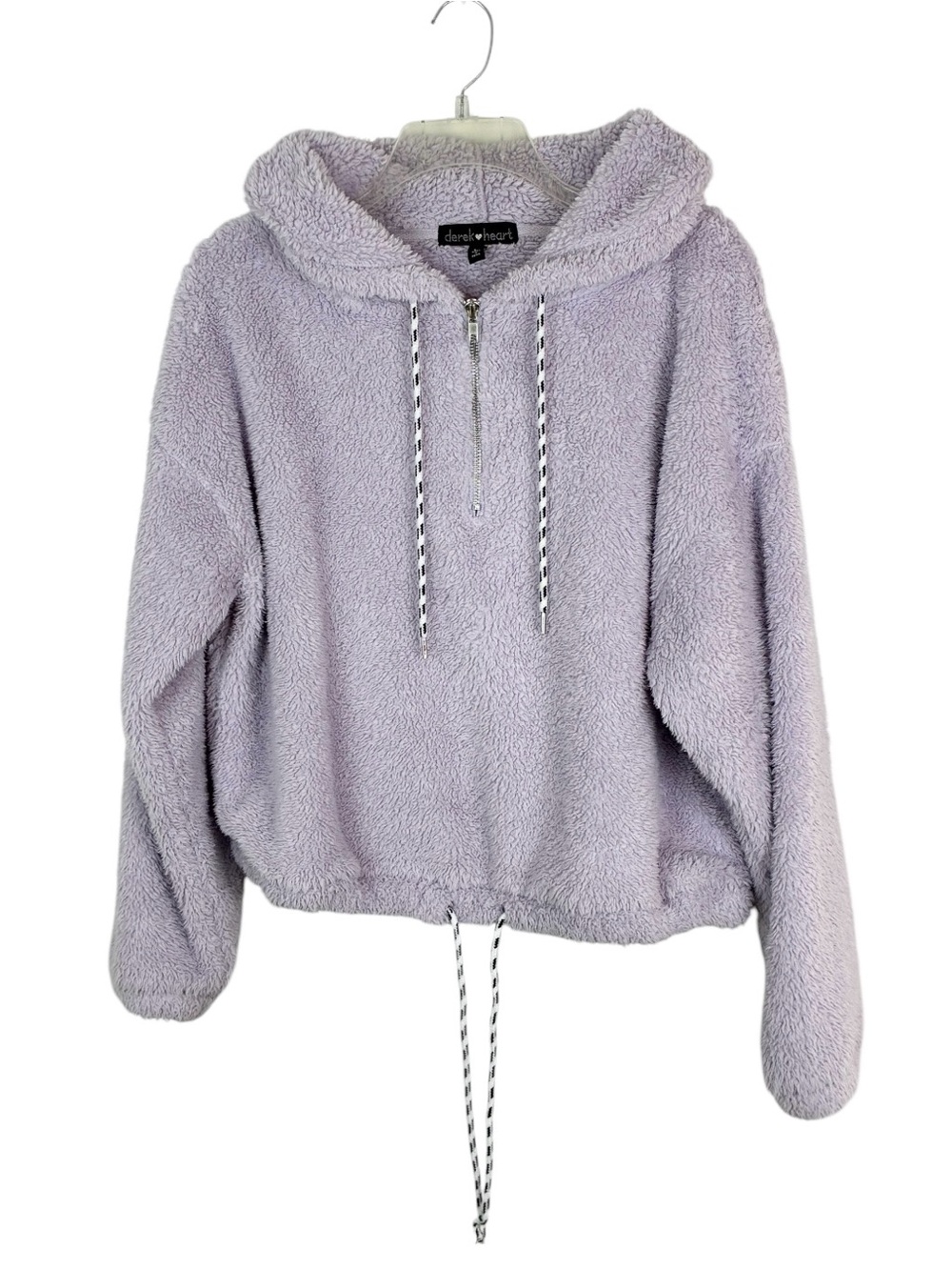 Derek Heart Lavender Sherpa Fleece Hoodie Size Large